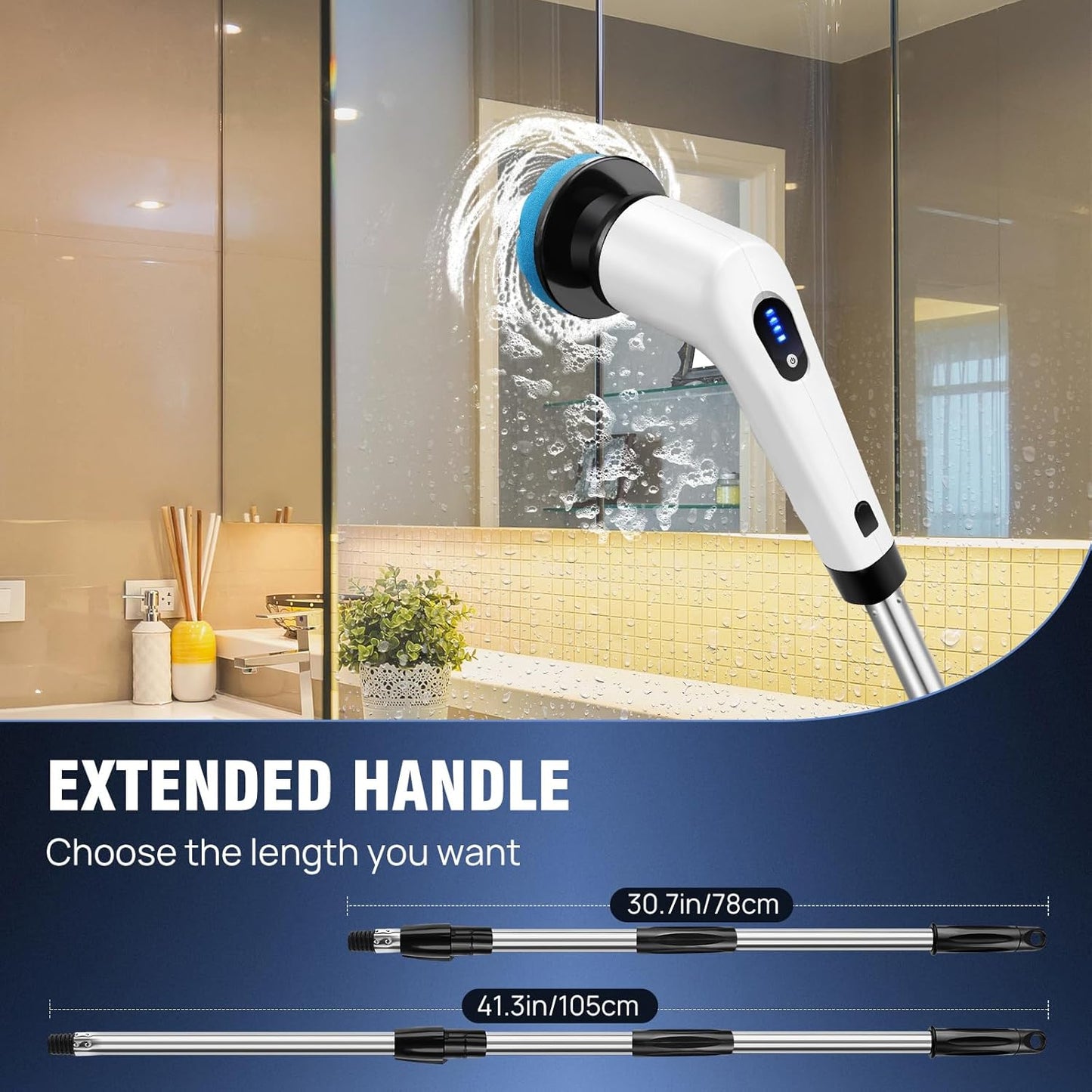 Gleam Pro — Electric Power Scrubber (9-in-1 rotating head)