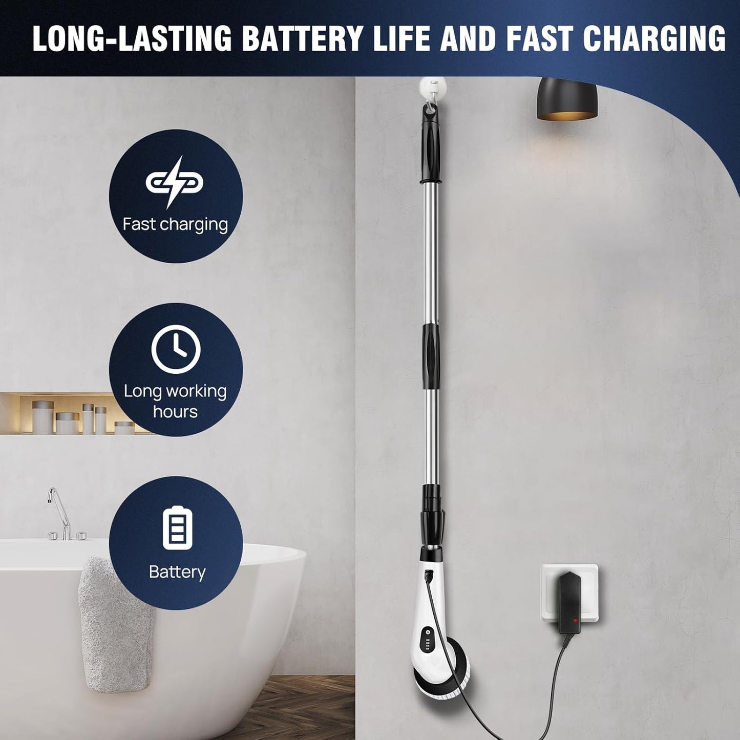 Gleam Pro — Electric Power Scrubber (9-in-1 rotating head)