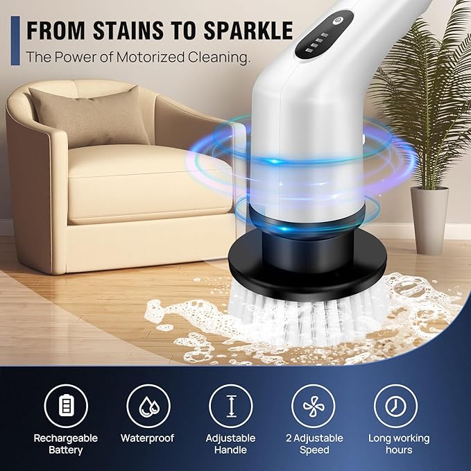 Gleam Pro — Electric Power Scrubber (9-in-1 rotating head)